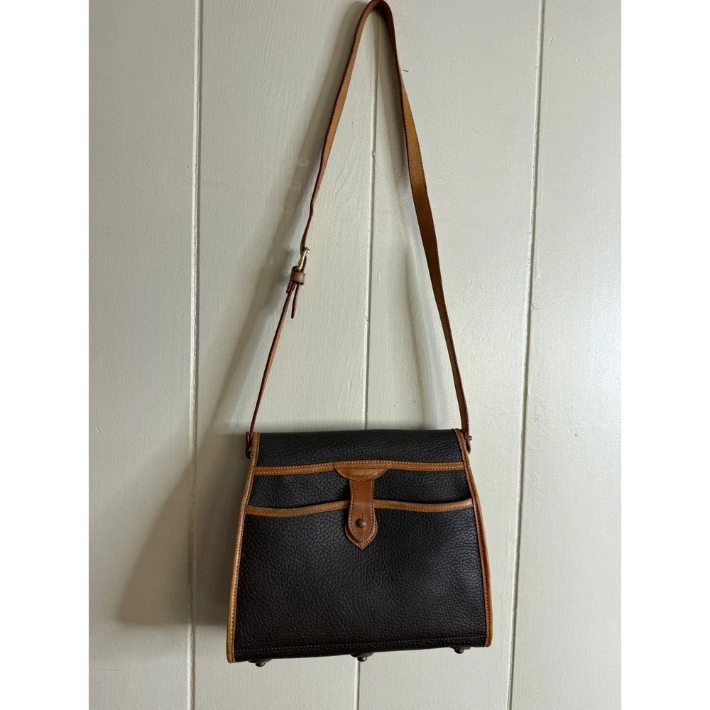 Dooney & Bourke Crossbody Bag Women's All Weather Leather Brown Vintage Made USA